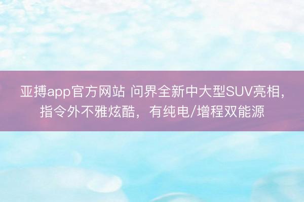 亚搏app官方网站 问界全新中大型SUV亮相,指令外不雅炫酷,有纯电/增程双能源